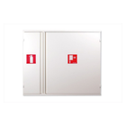 Witte combinatiekast brandhaspel en brandblusser met pictogrammen