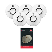 Pakket 5 rookmelders fire angel met thermoptek technologie met magnetische montageset voor montage zonder boren