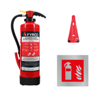Voordeelbundel met schuimbrandblusser fluorvrij 6l intern patroon, muurbeugel en aluminium pictogram