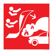 Pictogram branddeken (elektrische) auto rood wit