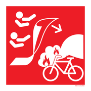Pictogram elektrische fiets rood wit