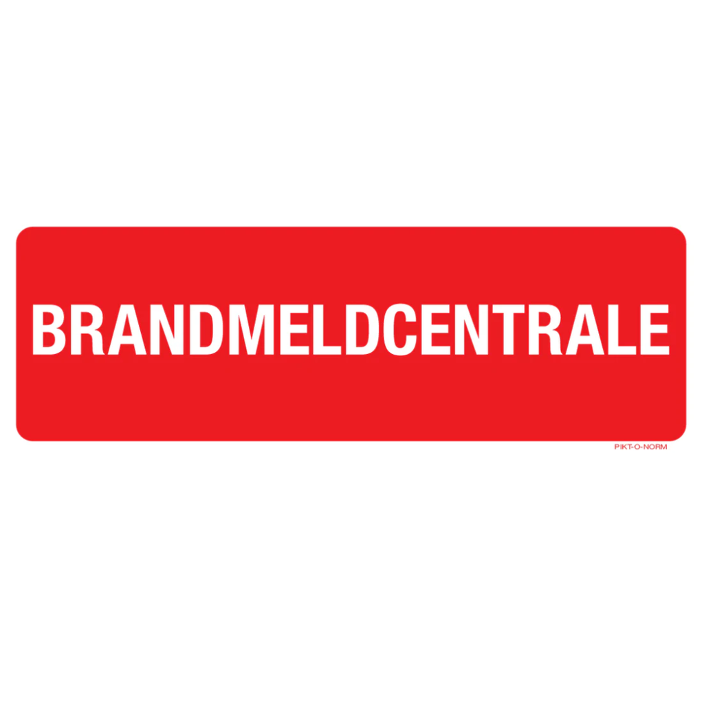 Pictogram brandmeldcentrale tekst rood wit