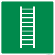 Pictogram noodladder groen wit volgens ISO 7010