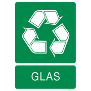 Pictogram recyclage glas groen wit