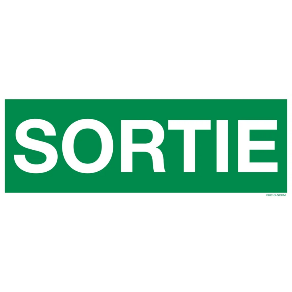 Pictogram Franstalig sortie groen wit
