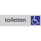 Pictogram toilet mindervaliden tekst blauw grijs zelfklevende pvc