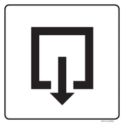 Pictogram uitgang binnen draaiend zwart wit