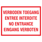 Pictogram verboden toegang entree interdite no entrance eingang verboten tekst rood wit