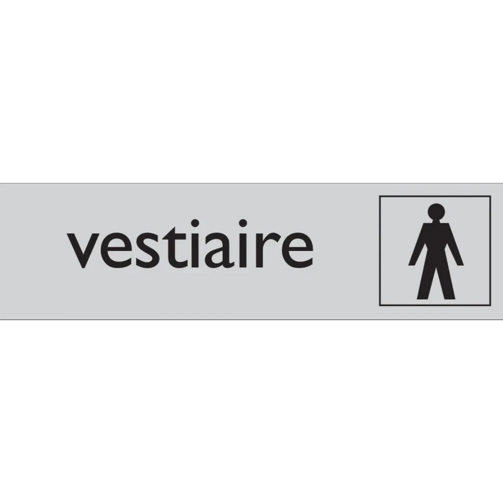 Pictogram Franstalig vestiaire hommes tekst zwart grijs zelfklevende pvc