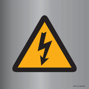 Pictogram waarschuwing elektriciteit geel zwart aluminium volgens ISO 7010