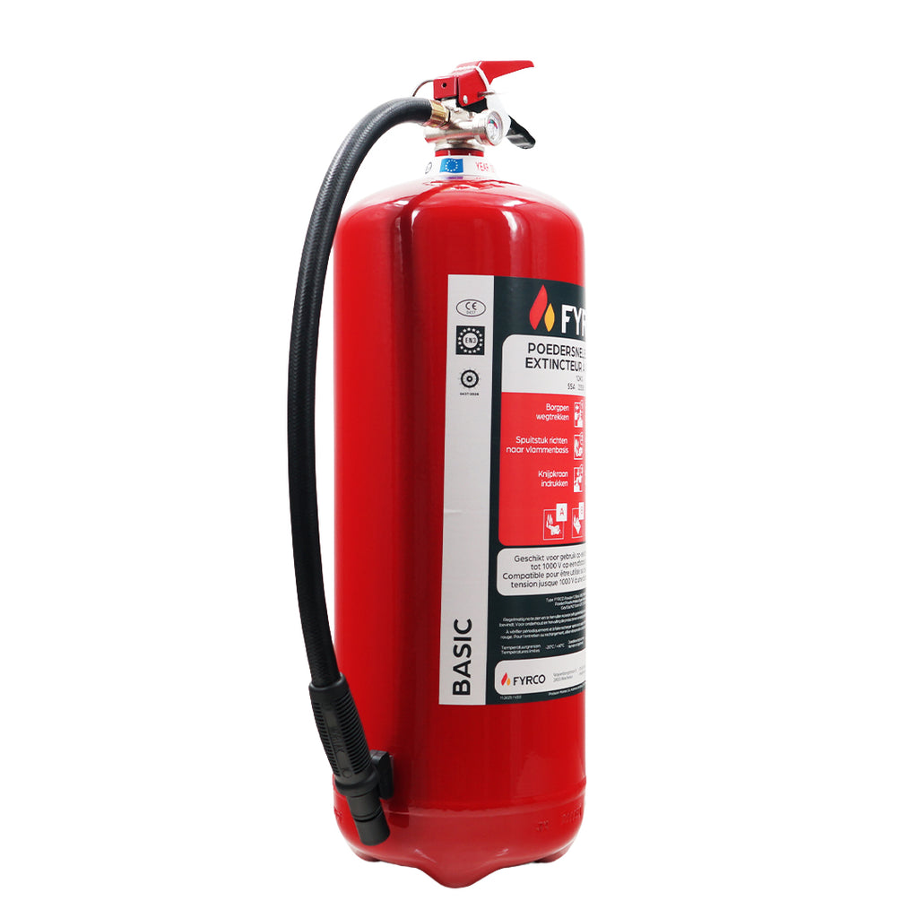 Poederbrandblusser 12kg ABC voor grote oppervlaktes 