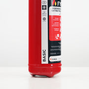 Poederbrandblusser voertuigen 2k ABC met BENOR V-label close-up onderkant