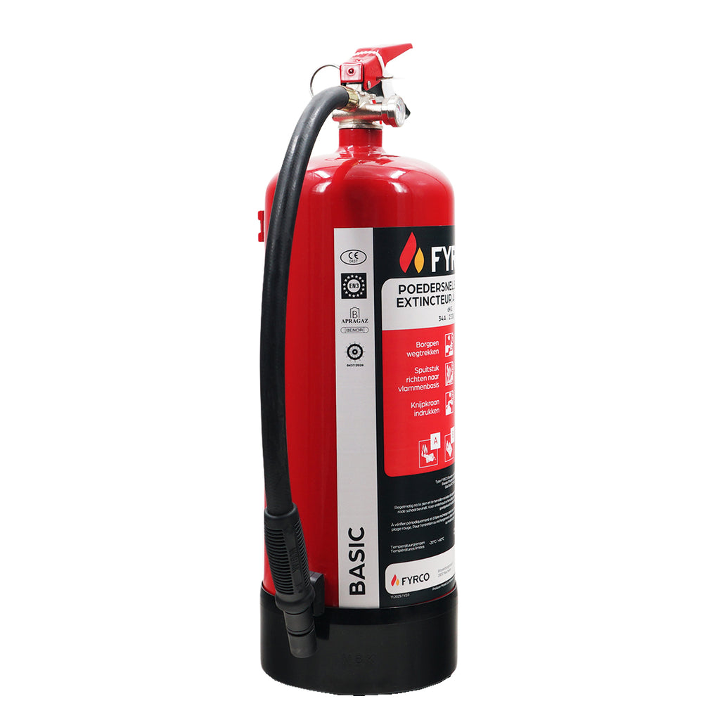 Poederbrandblusser voertuigen 6kg ABC met BENOR V-label 